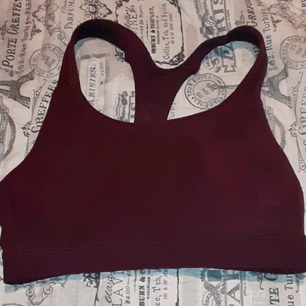 Burgandy sports bra